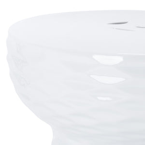 Safavieh DAPHNE Garden Stool in Elegant Cream - Versatile Glazed Ceramic Accent for Indoor or Outdoor Use White ACS4523A