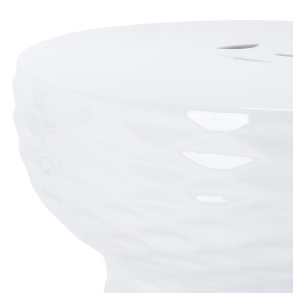 Safavieh DAPHNE Garden Stool in Elegant Cream - Versatile Glazed Ceramic Accent for Indoor or Outdoor Use White ACS4523A