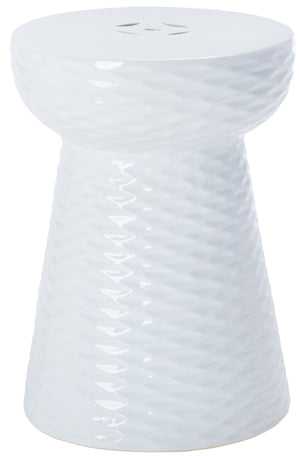 Safavieh DAPHNE Garden Stool in Elegant Cream - Versatile Glazed Ceramic Accent for Indoor or Outdoor Use White ACS4523A