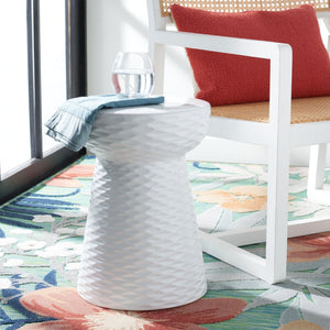 Safavieh DAPHNE Garden Stool in Elegant Cream - Versatile Glazed Ceramic Accent for Indoor or Outdoor Use White ACS4523A