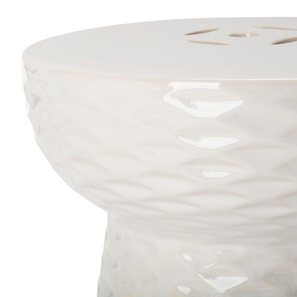 Safavieh DAPHNE Garden Stool in Elegant Cream - Versatile Glazed Ceramic Accent for Indoor or Outdoor Use Creme ACS4523B