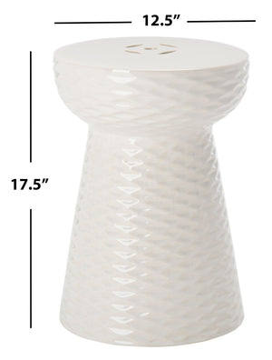 Safavieh DAPHNE Garden Stool in Elegant Cream - Versatile Glazed Ceramic Accent for Indoor or Outdoor Use Creme ACS4523B