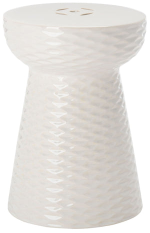 Safavieh DAPHNE Garden Stool in Elegant Cream - Versatile Glazed Ceramic Accent for Indoor or Outdoor Use Creme ACS4523B