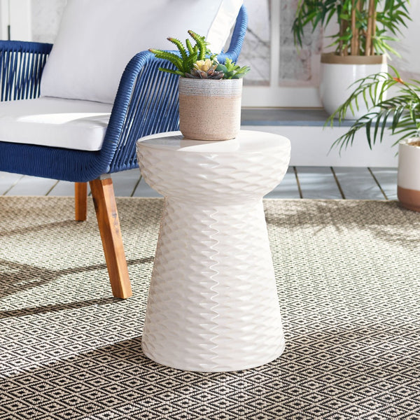 Safavieh DAPHNE Garden Stool in Elegant Cream - Versatile Glazed Ceramic Accent for Indoor or Outdoor Use Creme ACS4523B