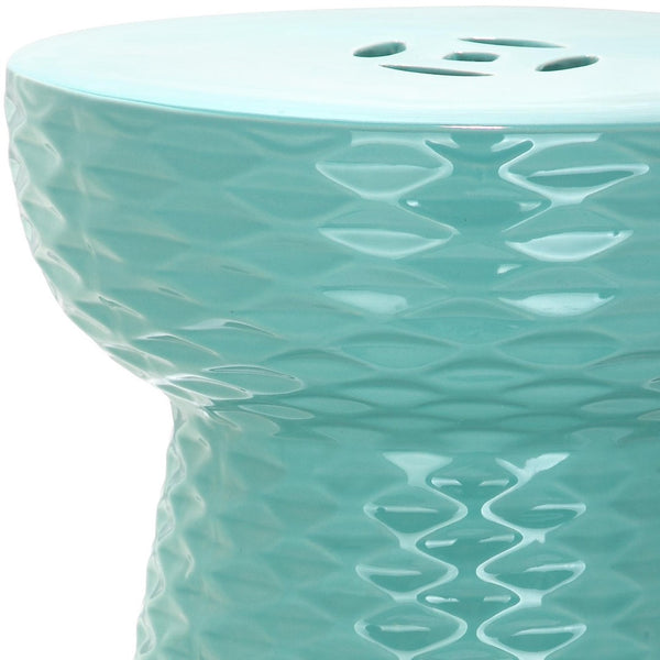 Safavieh DAPHNE Garden Stool in Elegant Cream - Versatile Glazed Ceramic Accent for Indoor or Outdoor Use Light Blue ACS4523C