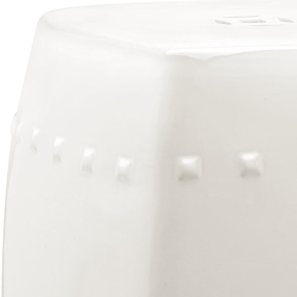 Safavieh VILLA Garden Stool - Timeless Elegance in Durable Ceramic for Indoor and Outdoor Living Spaces Creme ACS4524B