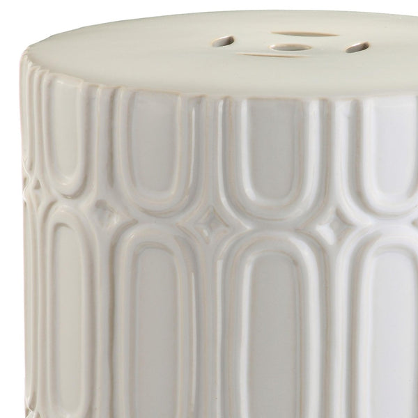 Safavieh MELODY Garden Stool – Elegant Glazed Ceramic Side Table & Plant Stand for Timeless Home Decor Creme ACS4529B