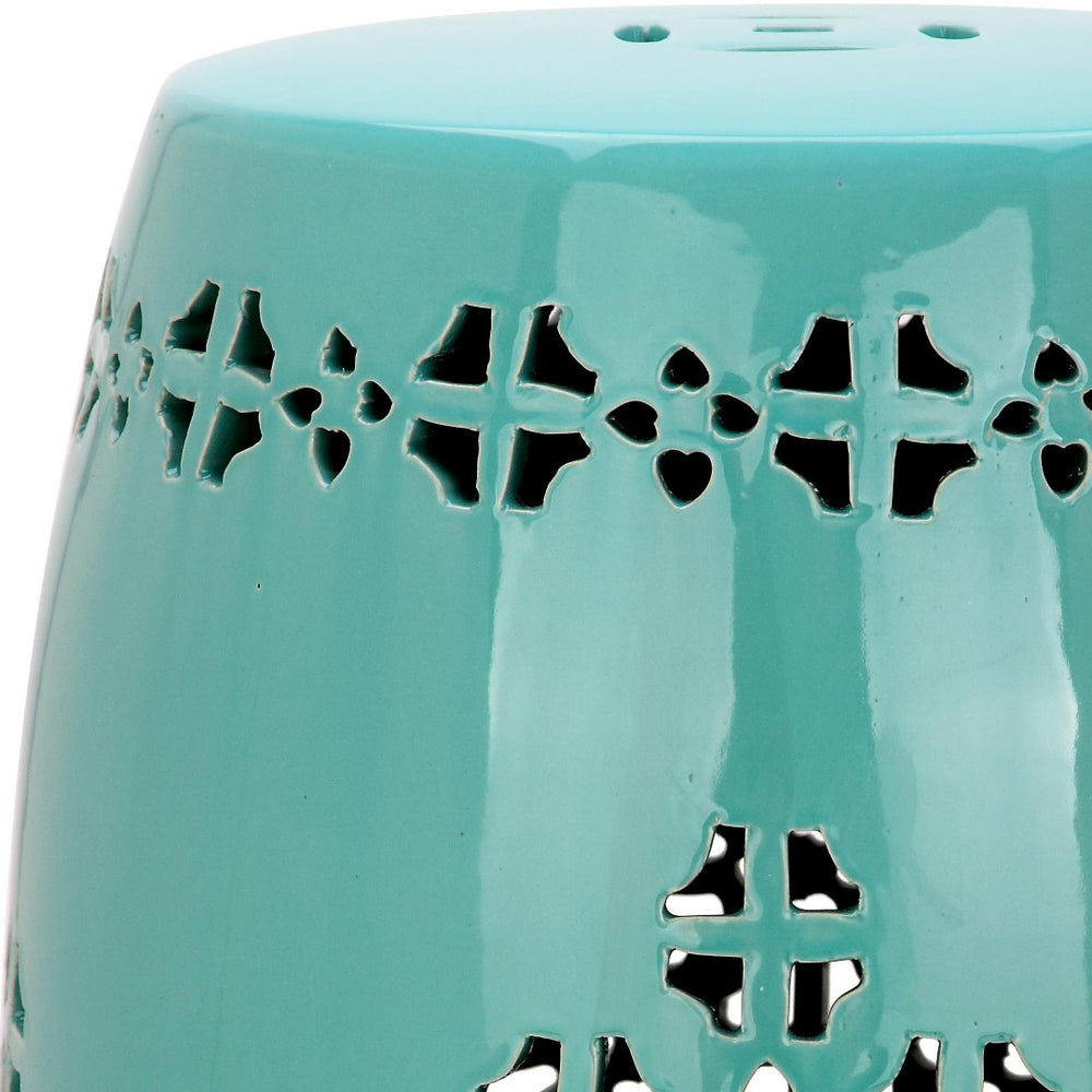 Safavieh QUATREFOIL Garden Stool - Elegant Glazed Ceramic Accent for Indoor or Outdoor Living Spaces Orange ACS4535D