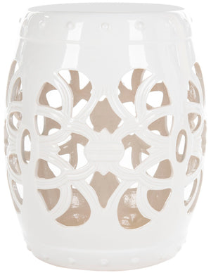 Safavieh IMPERIAL Vine Garden Stool - Elegant Glazed Ceramic Accent for Indoor & Outdoor Spaces, Versatile Design Antique White ACS4539A