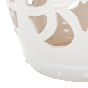 Safavieh IMPERIAL Vine Garden Stool - Elegant Glazed Ceramic Accent for Indoor & Outdoor Spaces, Versatile Design Antique White ACS4539A