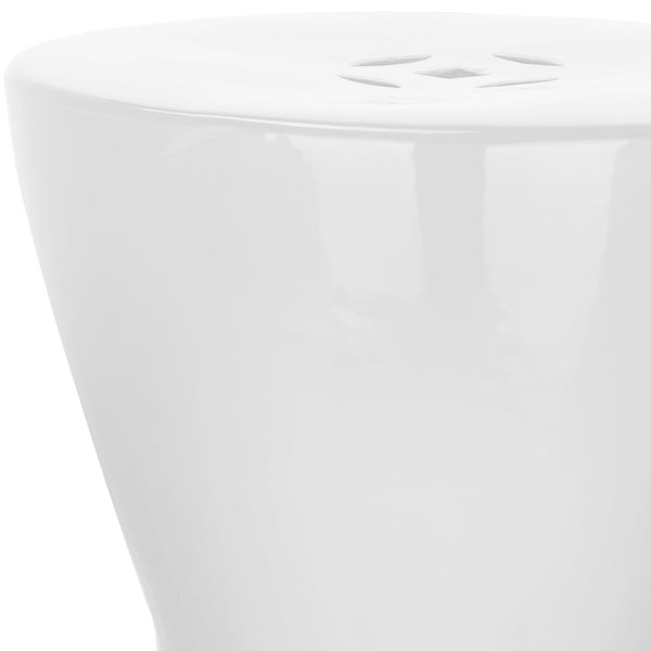 Safavieh LIANA Garden Stool - Elegant Glazed Ceramic Accent for Versatile Outdoor and Indoor Spaces White ACS4541A