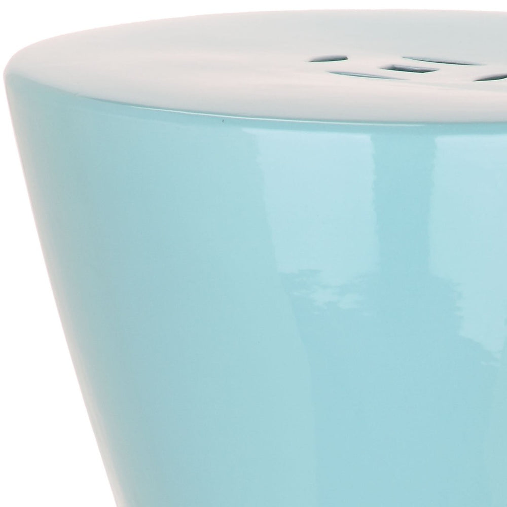Safavieh LIANA Garden Stool - Elegant Glazed Ceramic Accent for Versatile Outdoor and Indoor Spaces Light Blue ACS4541C