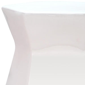 Safavieh MODERN HEXAGON GARDEN STOOL – Stylish Glazed Ceramic Accent for Indoor or Outdoor Living Spaces Creme ACS4542B