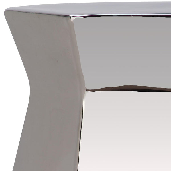 Safavieh MODERN HEXAGON GARDEN STOOL – Stylish Glazed Ceramic Accent for Indoor or Outdoor Living Spaces Silver ACS4542G