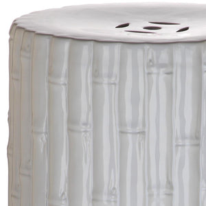Safavieh BAMBOO Garden Stool - Elegant Ceramic Accent for Indoor or Outdoor Use, Stylish and Versatile Decor White ACS4553B
