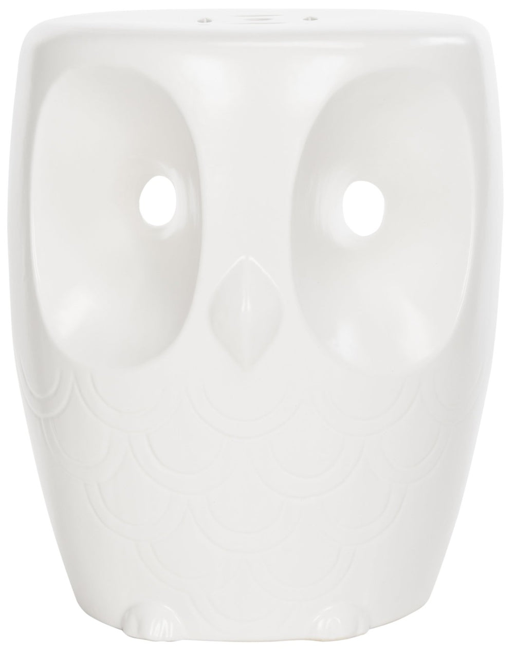 Safavieh OWL, Handcrafted 17.5-Inch White Ceramic Garden Stool - Versatile Accent for Indoor/Outdoor Use ACS4567A