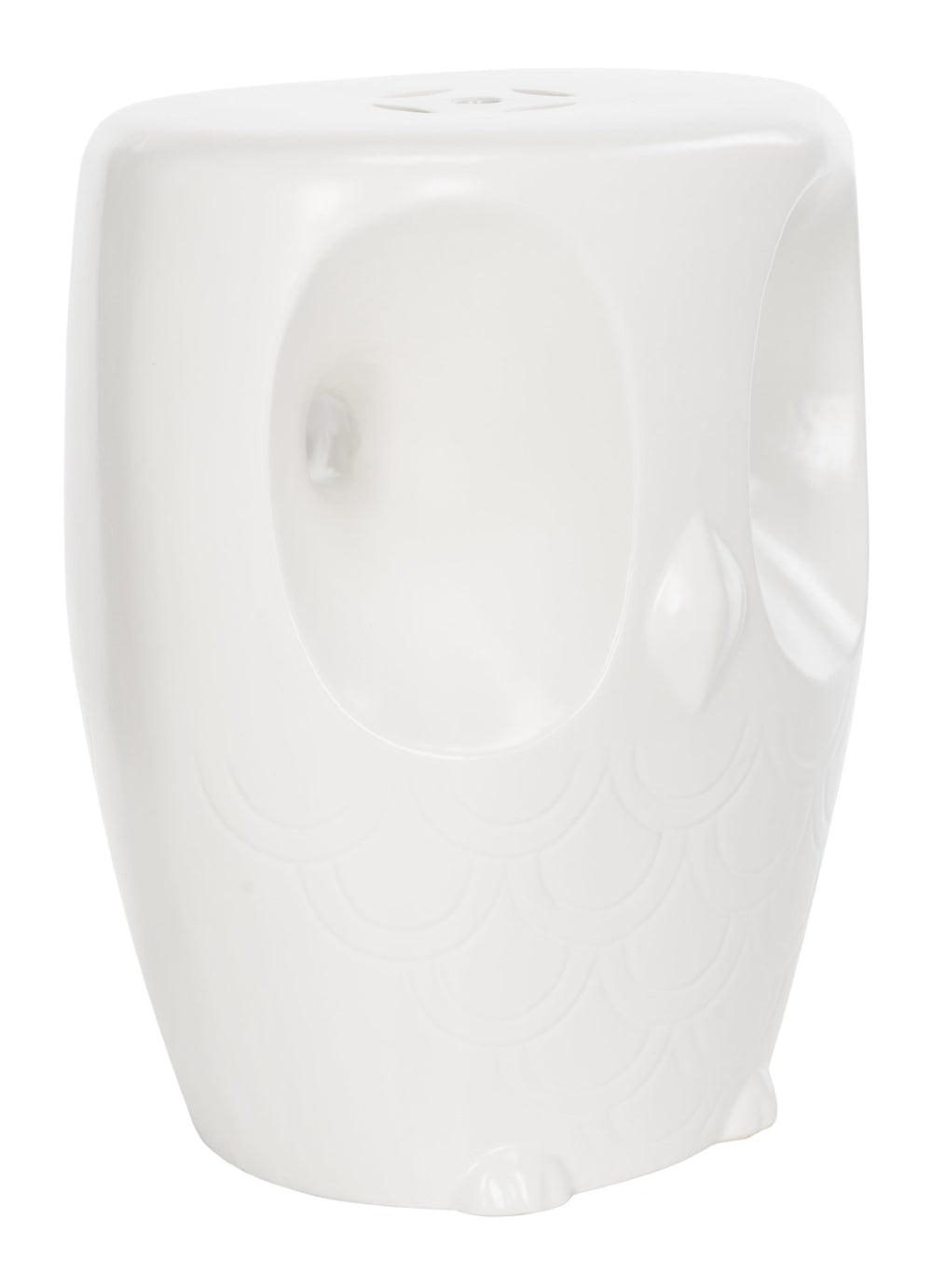 Safavieh OWL, Handcrafted 17.5-Inch White Ceramic Garden Stool - Versatile Accent for Indoor/Outdoor Use ACS4567A