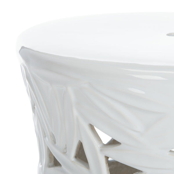 Safavieh GRANDA Garden Stool in White Ceramic – Versatile Outdoor Accent for Seating, Plants & Tables ACS4573A