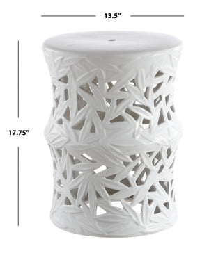 Safavieh GRANDA Garden Stool in White Ceramic – Versatile Outdoor Accent for Seating, Plants & Tables ACS4573A