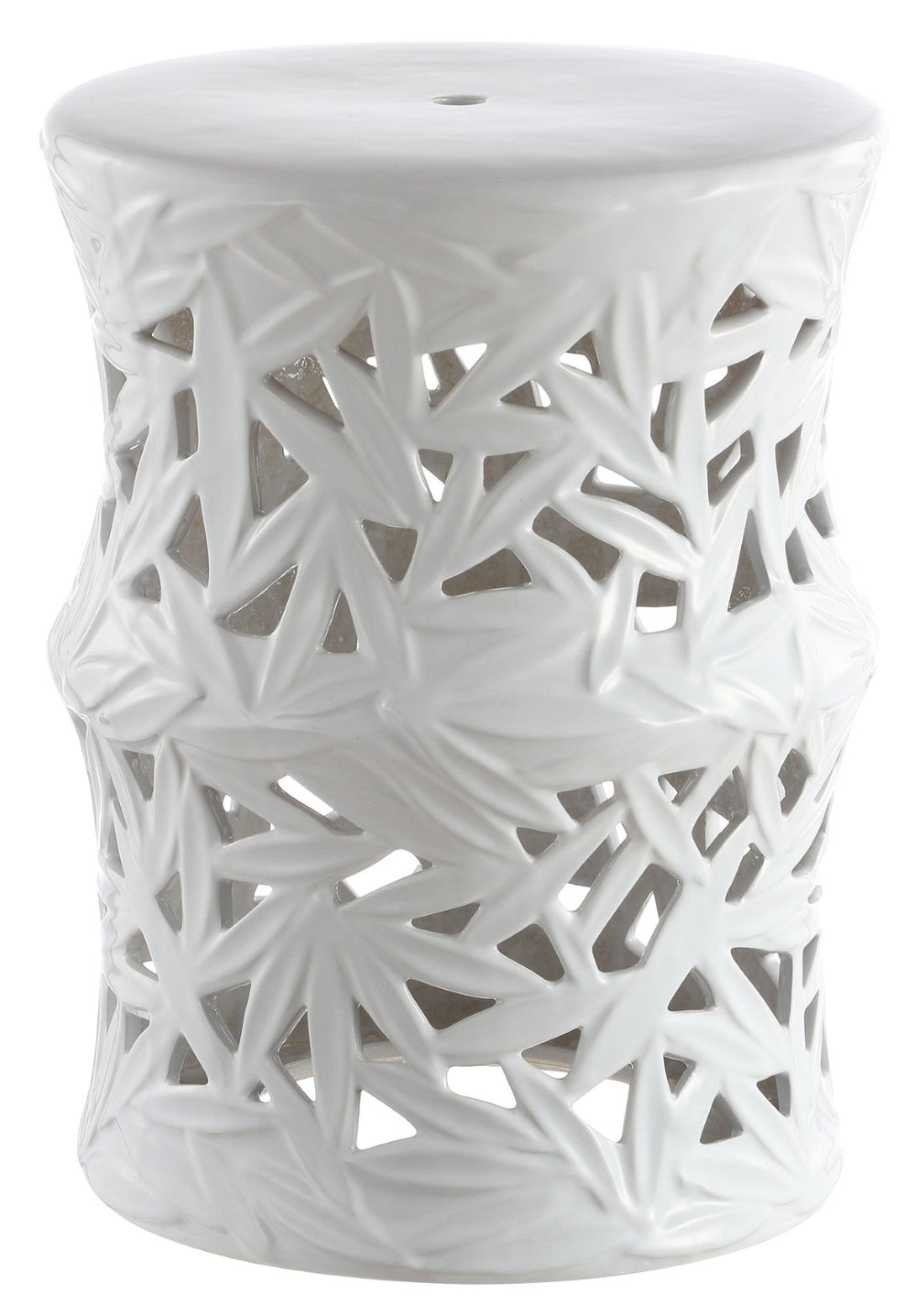 Safavieh GRANDA Garden Stool in White Ceramic – Versatile Outdoor Accent for Seating, Plants & Tables ACS4573A