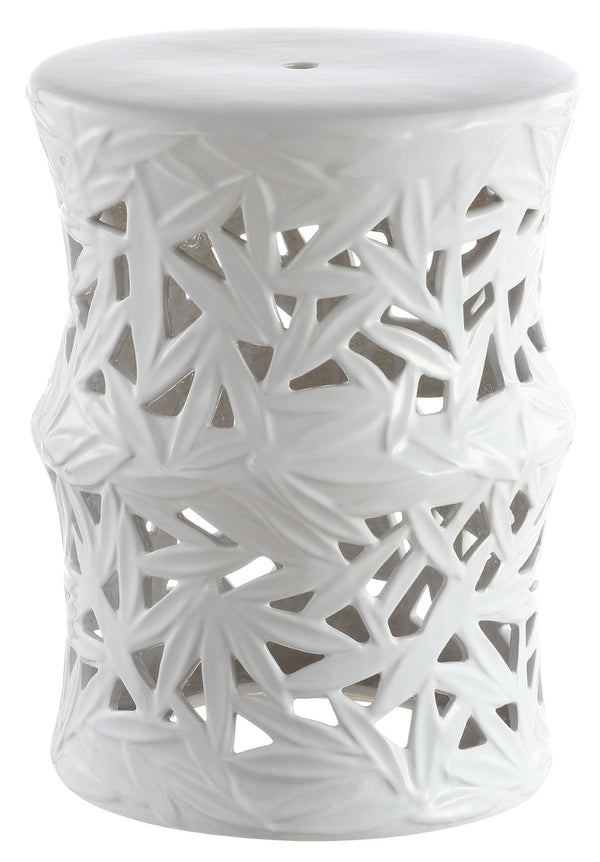 Safavieh GRANDA Garden Stool in White Ceramic – Versatile Outdoor Accent for Seating, Plants & Tables ACS4573A