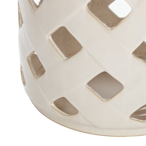 Safavieh BETLI Garden Stool - Elegant Ceramic Accent for Indoor & Outdoor Spaces, Versatile Side Table Creme ACS4574B