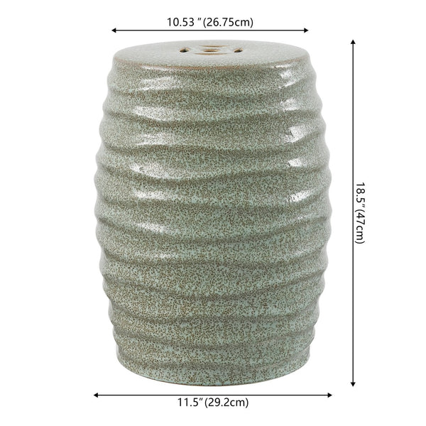 Safavieh KITA Ceramic Garden Stool - Versatile Outdoor Accent for Seating, Tables, and Decorative Use Blue ACS4575B