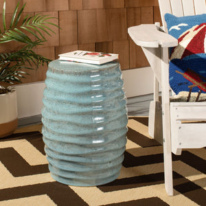 Safavieh KITA Ceramic Garden Stool - Versatile Outdoor Accent for Seating, Tables, and Decorative Use Blue ACS4575B