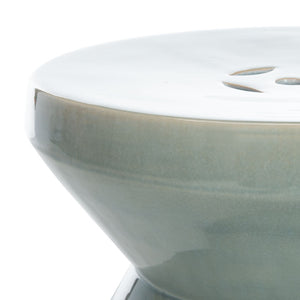 Safavieh LARSA Garden Stool - Elegant Ceramic Accent for Outdoor Seating, Side Table, or Decorative Stand Blue ACS4576A