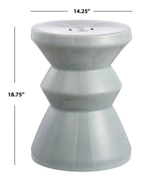 Safavieh LARSA Garden Stool - Elegant Ceramic Accent for Outdoor Seating, Side Table, or Decorative Stand Blue ACS4576A