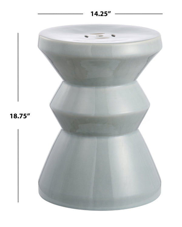 Safavieh LARSA Garden Stool - Elegant Ceramic Accent for Outdoor Seating, Side Table, or Decorative Stand Blue ACS4576A