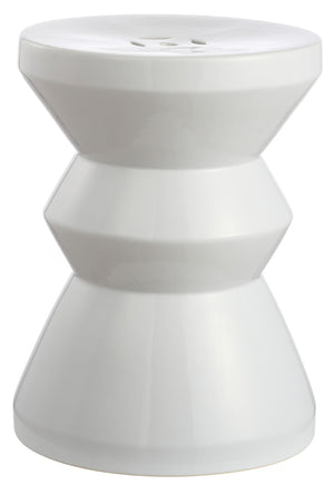 Safavieh LARSA Garden Stool - Elegant Ceramic Accent for Outdoor Seating, Side Table, or Decorative Stand White ACS4576B