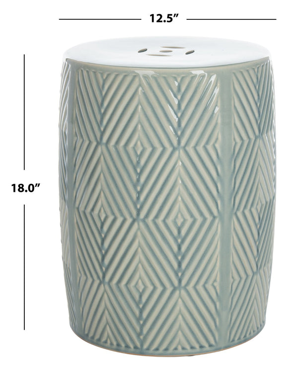 Safavieh HEMDI Garden Stool in Vivid Blue Glaze - Versatile Ceramic Accent for Indoor & Outdoor Decor ACS4578A