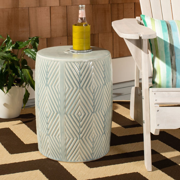 Safavieh HEMDI Garden Stool in Vivid Blue Glaze - Versatile Ceramic Accent for Indoor & Outdoor Decor ACS4578A