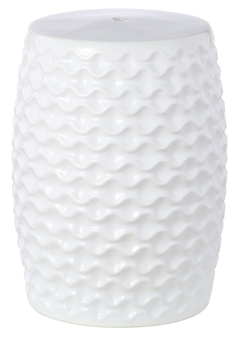 Safavieh RANDON Elegant White Ceramic Garden Stool - Versatile Accent for Indoor & Outdoor Spaces, 13" W x 18" H ACS4579A