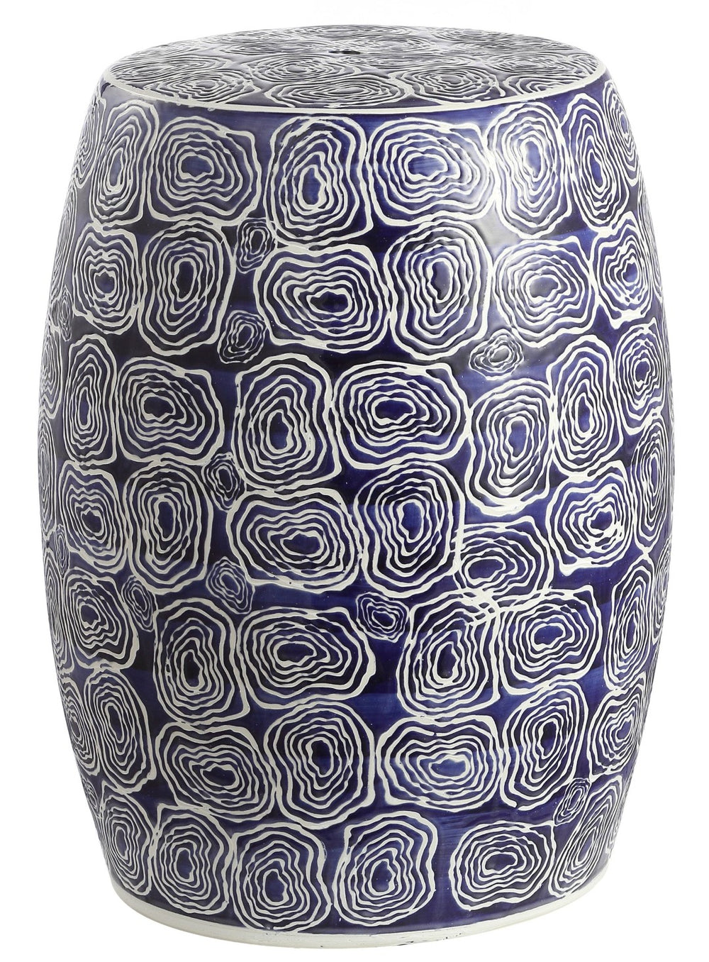 Safavieh LOREY Ceramic Garden Stool in Striking Blue & White - Versatile Accent for Indoor or Outdoor Use ACS4580A