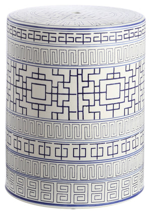 Safavieh PARRI Ceramic Garden Stool in Classic Blue & White - Versatile Accent for Indoor & Outdoor Use ACS4581A