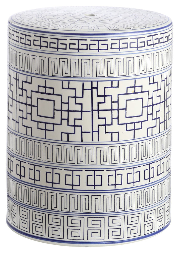 Safavieh PARRI Ceramic Garden Stool in Classic Blue & White - Versatile Accent for Indoor & Outdoor Use ACS4581A
