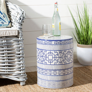 Safavieh PARRI Ceramic Garden Stool in Classic Blue & White - Versatile Accent for Indoor & Outdoor Use ACS4581A
