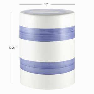 Safavieh HAEL Ceramic Garden Stool - Elegant Blue & White Accent, Multi-functional Side Table for Indoor/Outdoor Use ACS4584A