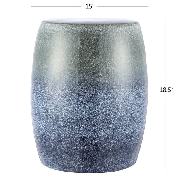 Safavieh CACIA, Elegant 18.5-Inch Blue Ceramic Garden Stool - Versatile Accent for Indoor & Outdoor Spaces ACS4586A