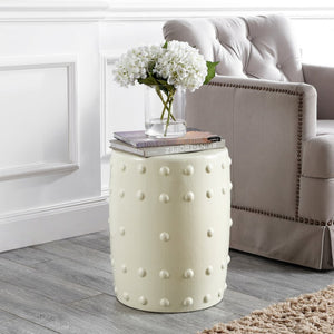 Safavieh PASHET, 17.75-Inch Cream Ceramic Garden Stool - Versatile Accent Piece for Indoor & Outdoor Use ACS4590A