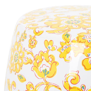 Safavieh RAINER, 17.97-Inch Vibrant Yellow Ceramic Garden Stool - Versatile Seating & Stylish Accent Piece ACS4591A