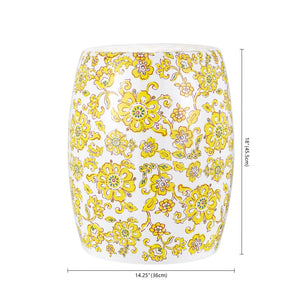 Safavieh RAINER, 17.97-Inch Vibrant Yellow Ceramic Garden Stool - Versatile Seating & Stylish Accent Piece ACS4591A