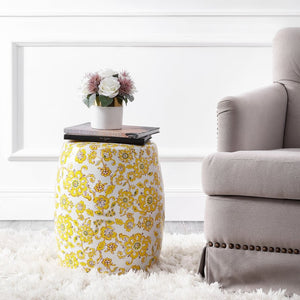 Safavieh RAINER, 17.97-Inch Vibrant Yellow Ceramic Garden Stool - Versatile Seating & Stylish Accent Piece ACS4591A