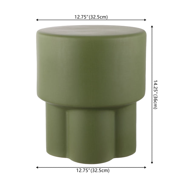 Safavieh Cordiz, Stylish 14.25-inch Moss Green Ceramic Garden Stool - Perfect Accent For Your Outdoor Space! Moss Green , Ceramic Acs4593d