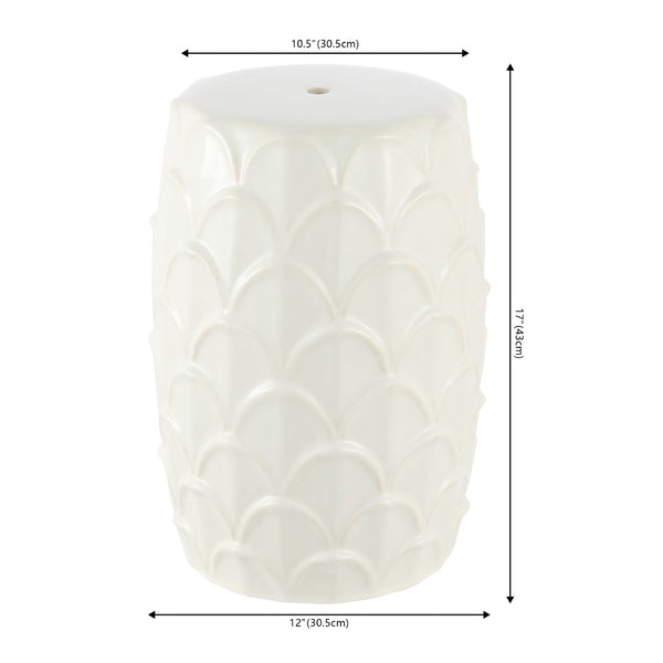 Safavieh SEINA, 17-Inch Cream Ceramic Garden Stool - Stylish Accent for Indoor & Outdoor Living Spaces ACS4594A