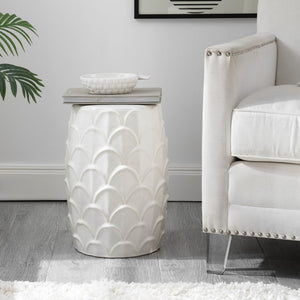 Safavieh SEINA, 17-Inch Cream Ceramic Garden Stool - Stylish Accent for Indoor & Outdoor Living Spaces ACS4594A