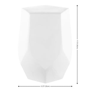 Safavieh CLEONIA, Versatile 17.75-Inch Ceramic Garden Stool for Indoor and Outdoor Stylish Living Spaces White ACS4596A