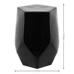 Safavieh CLEONIA, Versatile 17.75-Inch Ceramic Garden Stool for Indoor and Outdoor Stylish Living Spaces Black ACS4596B